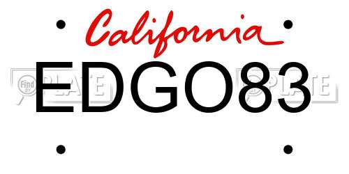 EDGO83 California License Plate