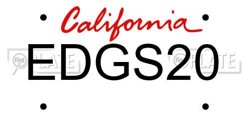 EDGS20 California License Plate