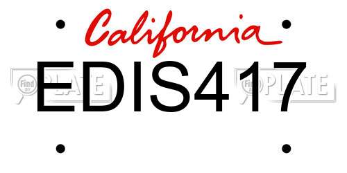 EDIS417 California License Plate
