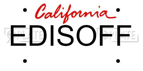 EDISOFF California License Plate