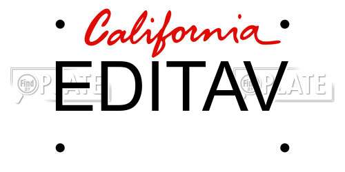 EDITAV California License Plate
