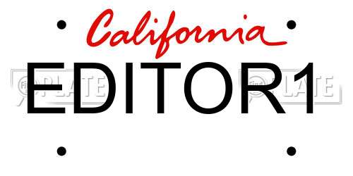 EDITOR1 California License Plate