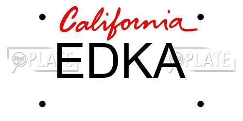 EDKA California License Plate