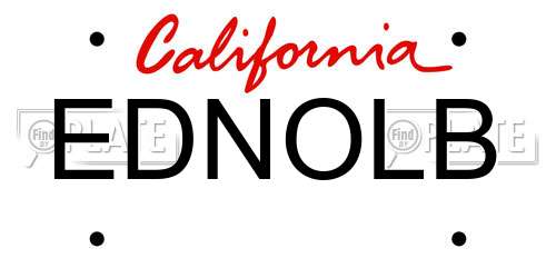 EDNOLB California License Plate