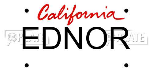 EDNOR California License Plate