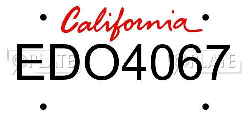 EDO4067 California License Plate