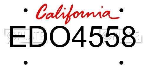 EDO4558 California License Plate
