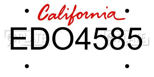 EDO4585 California License Plate