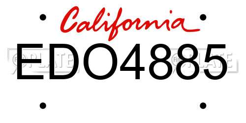 EDO4885 California License Plate