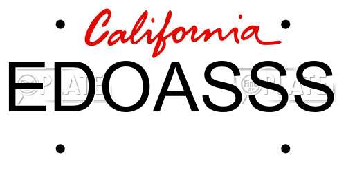 EDOASSS California License Plate