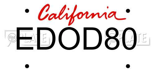 EDOD80 California License Plate