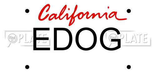 EDOG California License Plate