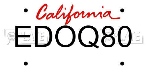 EDOQ80 California License Plate