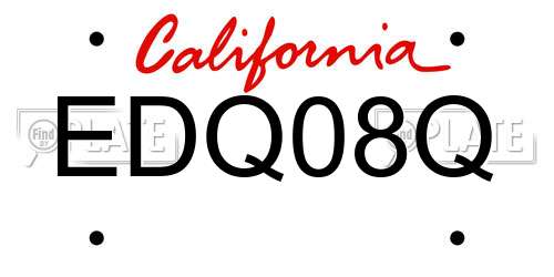 EDQ08Q California License Plate