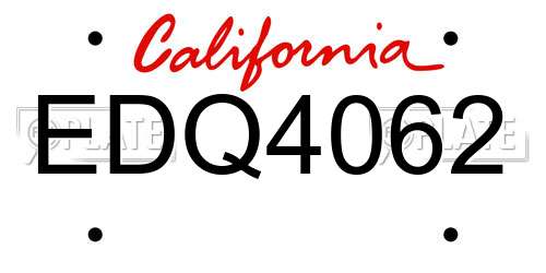 EDQ4062 California License Plate