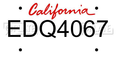 EDQ4067 California License Plate