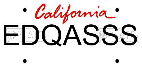 EDQASSS California License Plate