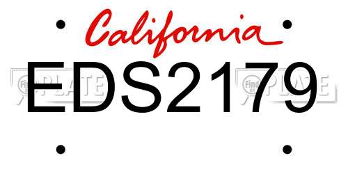 EDS2179 California License Plate