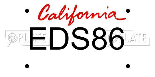 EDS86 California License Plate