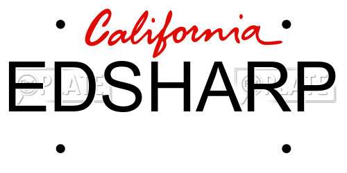 EDSHARP California License Plate