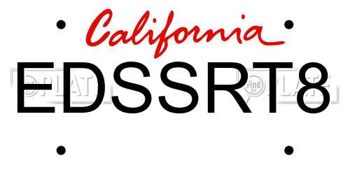 EDSSRT8 California License Plate