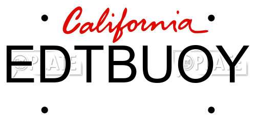 EDTBUOY California License Plate