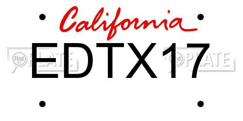 EDTX17 California License Plate