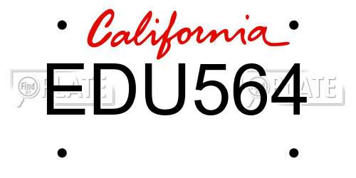 EDU564 California License Plate