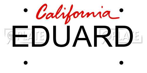 EDUARD California License Plate