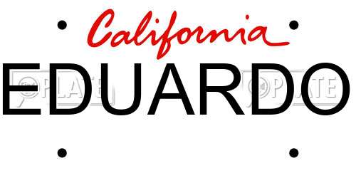 EDUARDO California License Plate