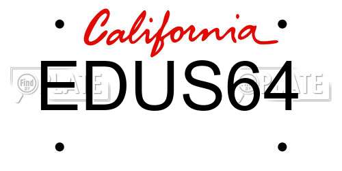 EDUS64 California License Plate