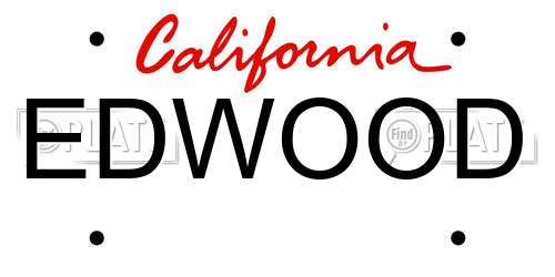 EDWOOD California License Plate