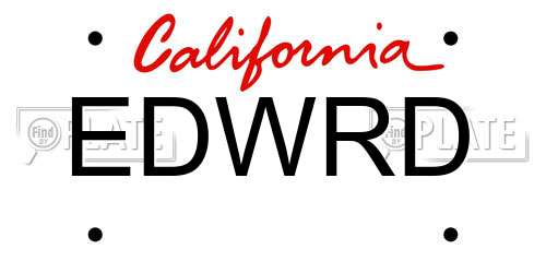 EDWRD California License Plate
