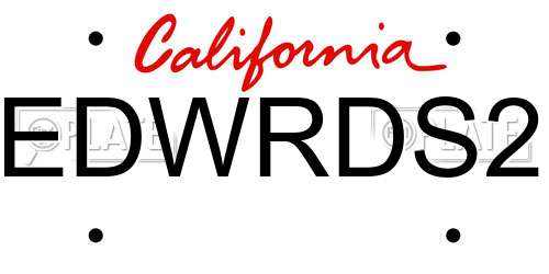 EDWRDS2 California License Plate