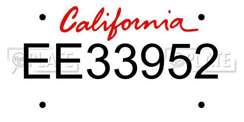 EE33952 California License Plate