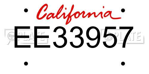EE33957 California License Plate