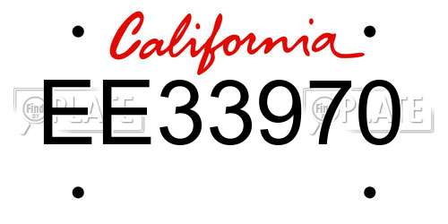 EE33970 California License Plate