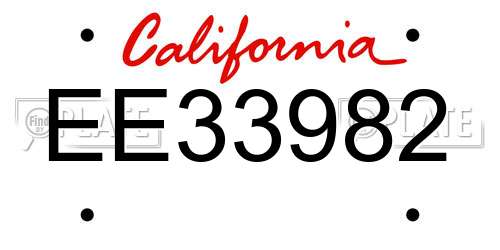 EE33982 California License Plate