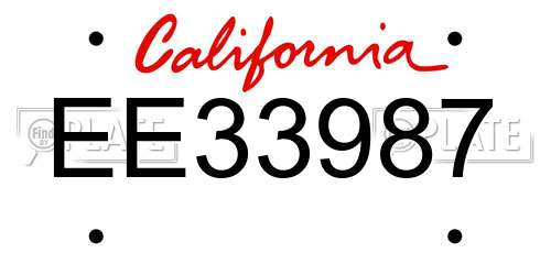 EE33987 California License Plate