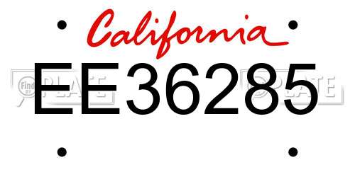 EE36285 California License Plate