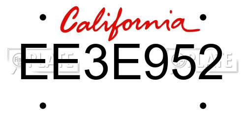 EE3E952 California License Plate