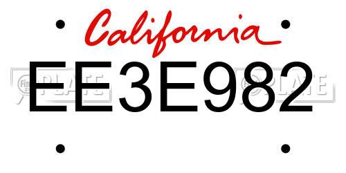 EE3E982 California License Plate