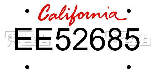 EE52685 California License Plate