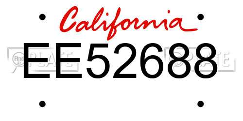 EE52688 California License Plate
