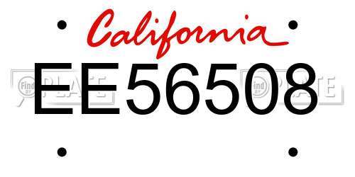 EE56508 California License Plate