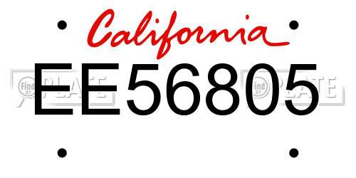 EE56805 California License Plate