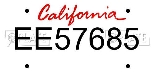EE57685 California License Plate