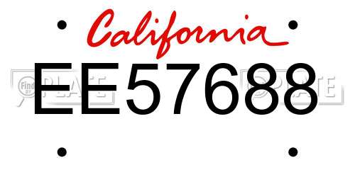 EE57688 California License Plate