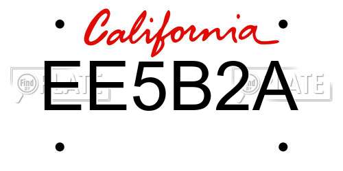 EE5B2A California License Plate