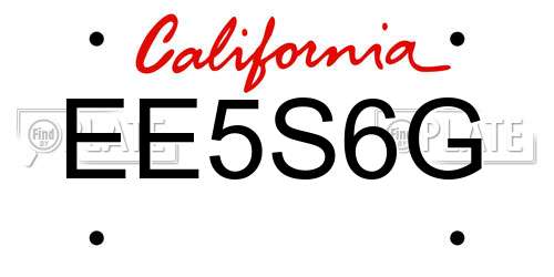 EE5S6G California License Plate